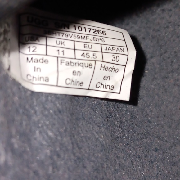 UGG Hanz ,Slip On, Mens-12 , Black Suede - Picture 8 of 12